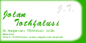 jolan tothfalusi business card